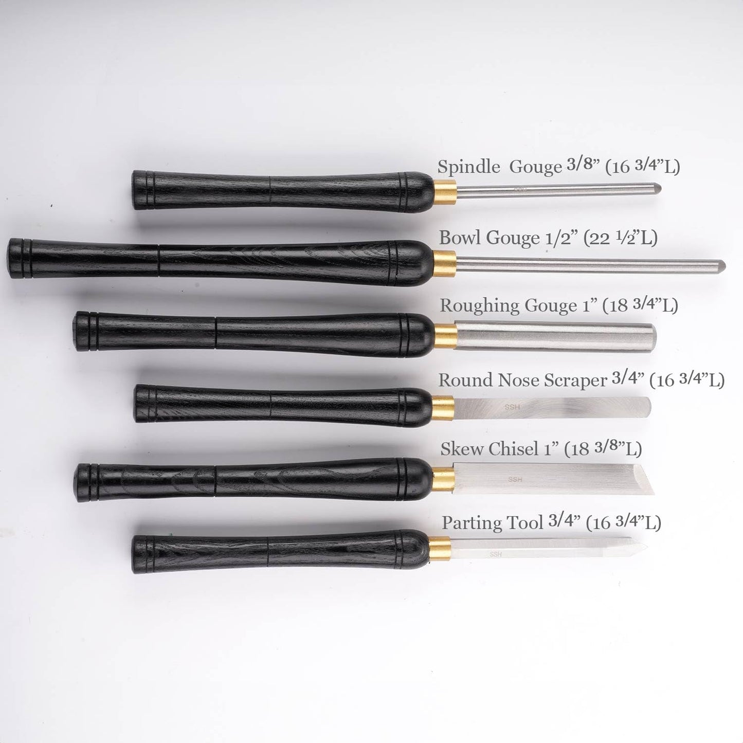 16-to-22-Inch HSS Wood Turning Tools Lathe Chisel Set of 6 pcs