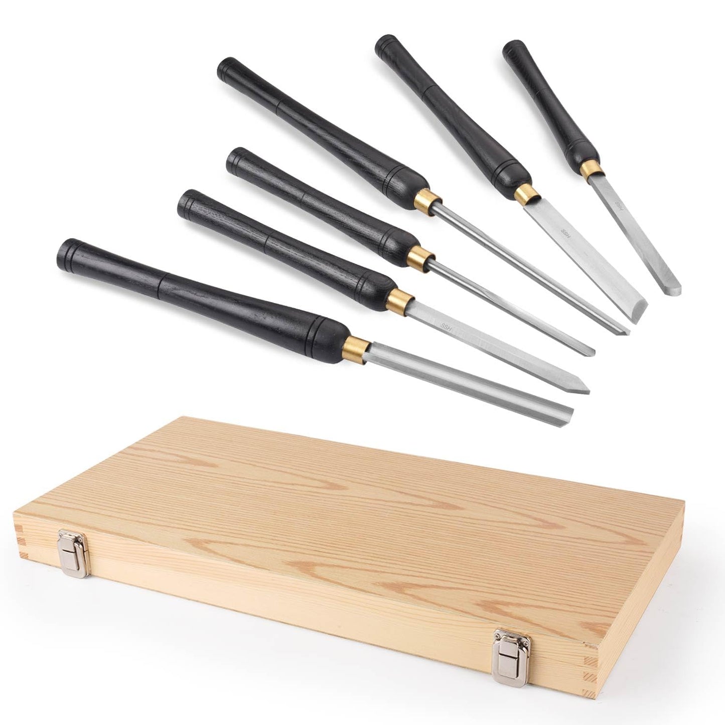 16-to-22-Inch HSS Wood Turning Tools Lathe Chisel Set of 6 pcs