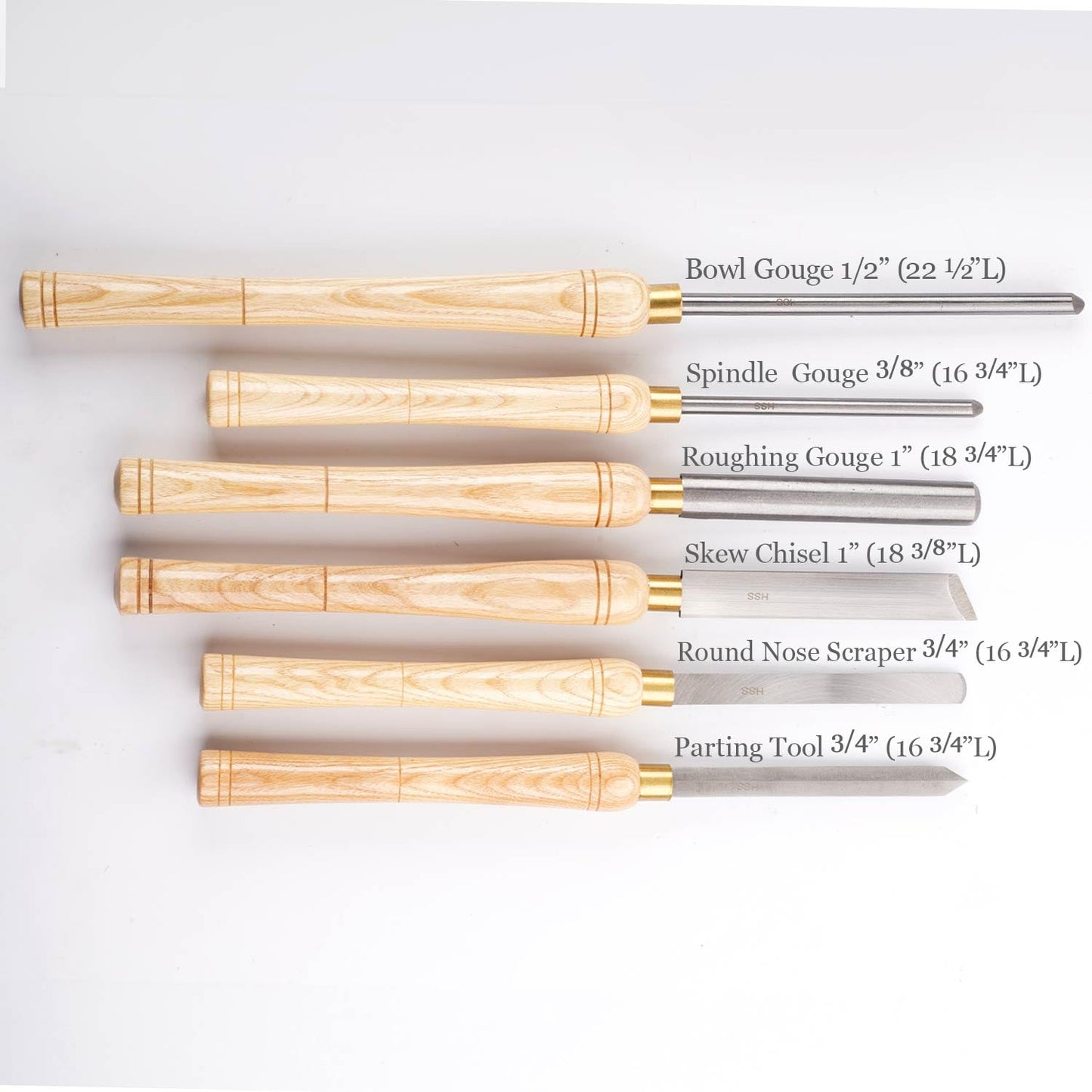 16-to-22-Inch HSS Wood Turning Tools Lathe Chisel Set of 6 pcs