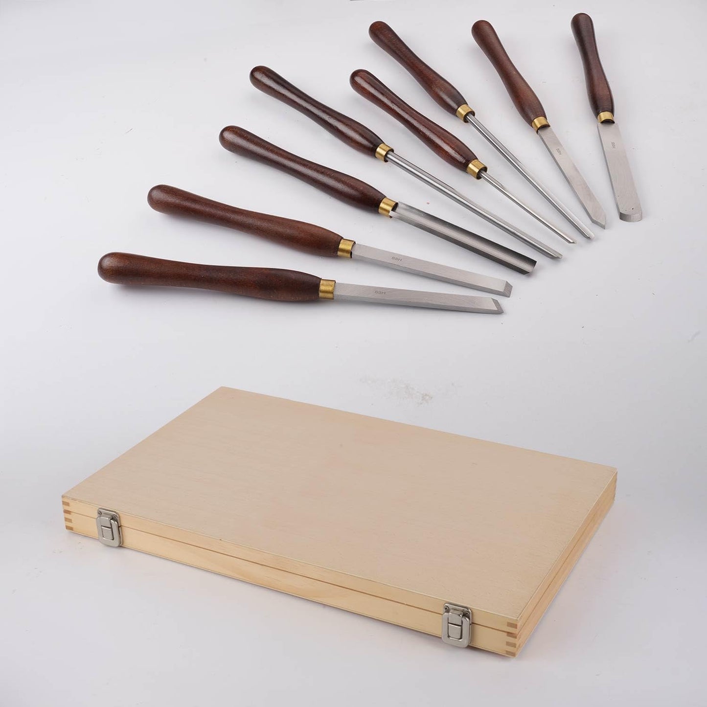 Woodworking 8-Piece HSS Wood Turning Tools Lathe Chisel Set