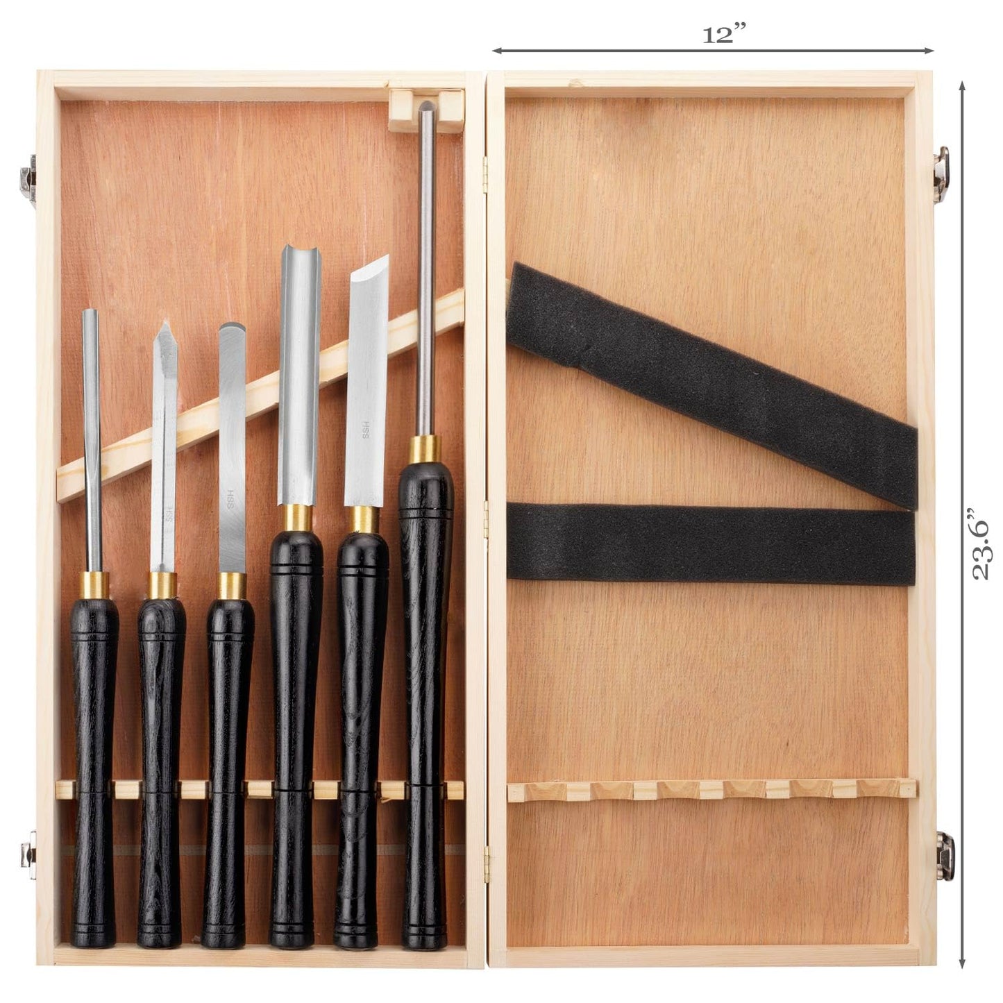16-to-22-Inch HSS Wood Turning Tools Lathe Chisel Set of 6 pcs