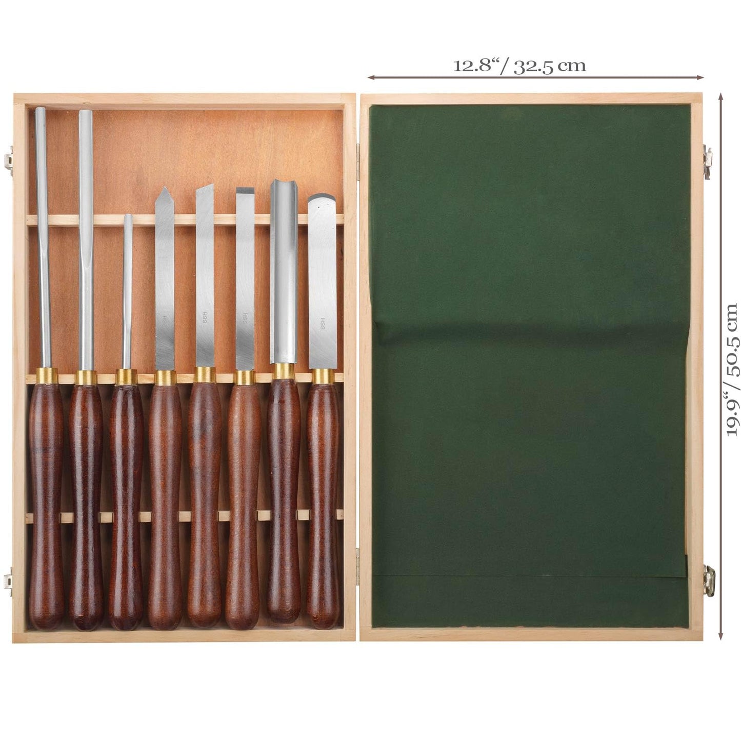 Woodworking 8-Piece HSS Wood Turning Tools Lathe Chisel Set