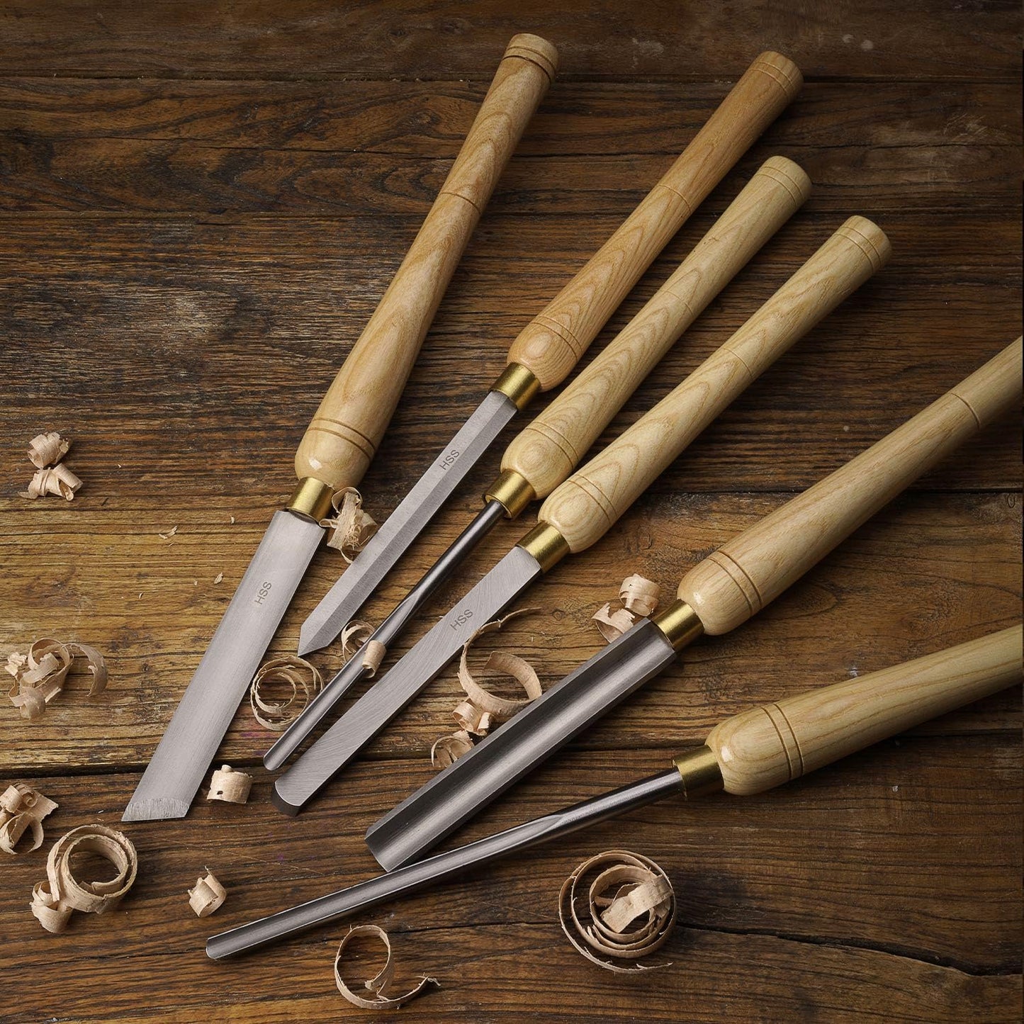16-to-22-Inch HSS Wood Turning Tools Lathe Chisel Set of 6 pcs