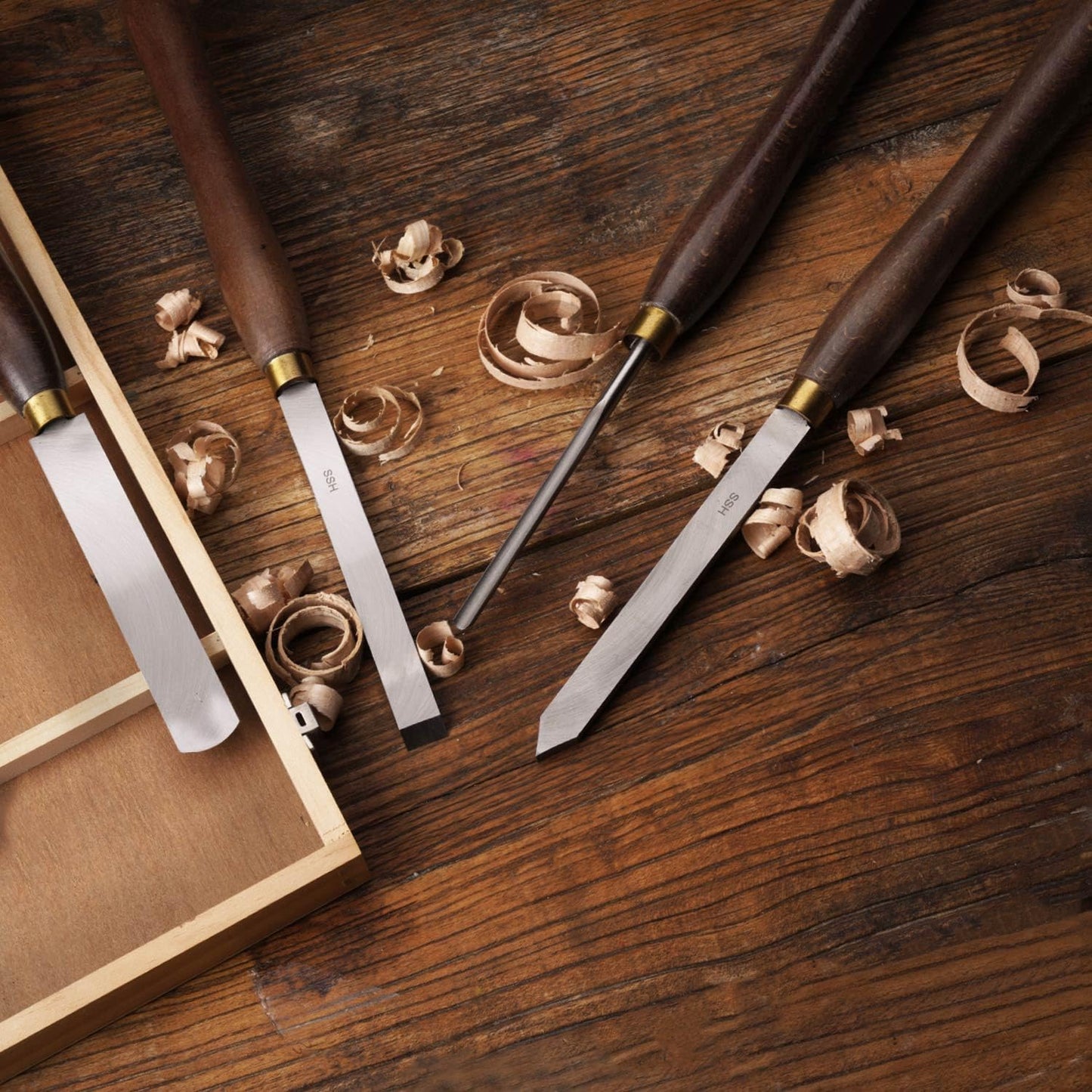 Woodworking 8-Piece HSS Wood Turning Tools Lathe Chisel Set