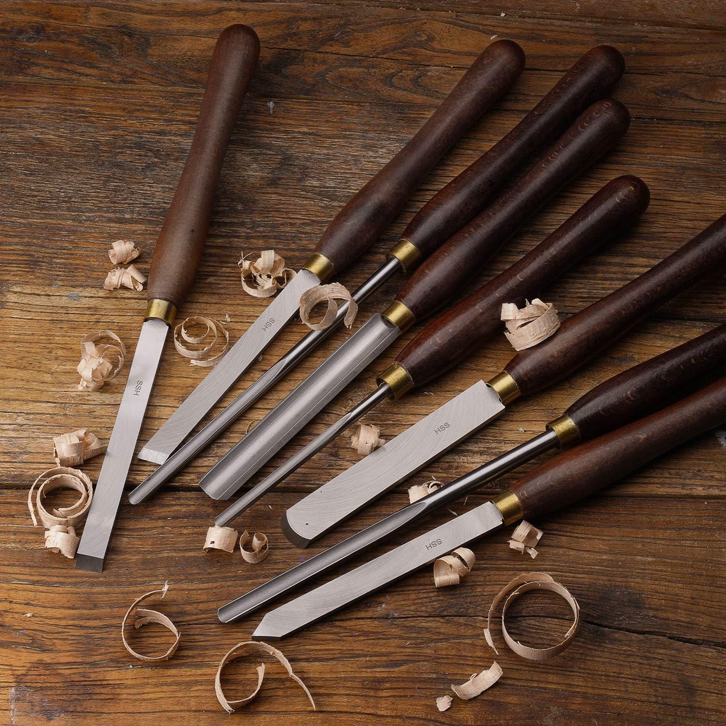 Woodworking 8-Piece HSS Wood Turning Tools Lathe Chisel Set