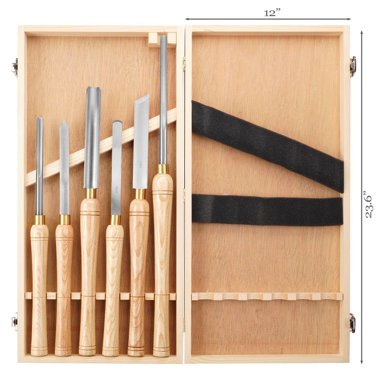 16-to-22-Inch HSS Wood Turning Tools Lathe Chisel Set of 6 pcs