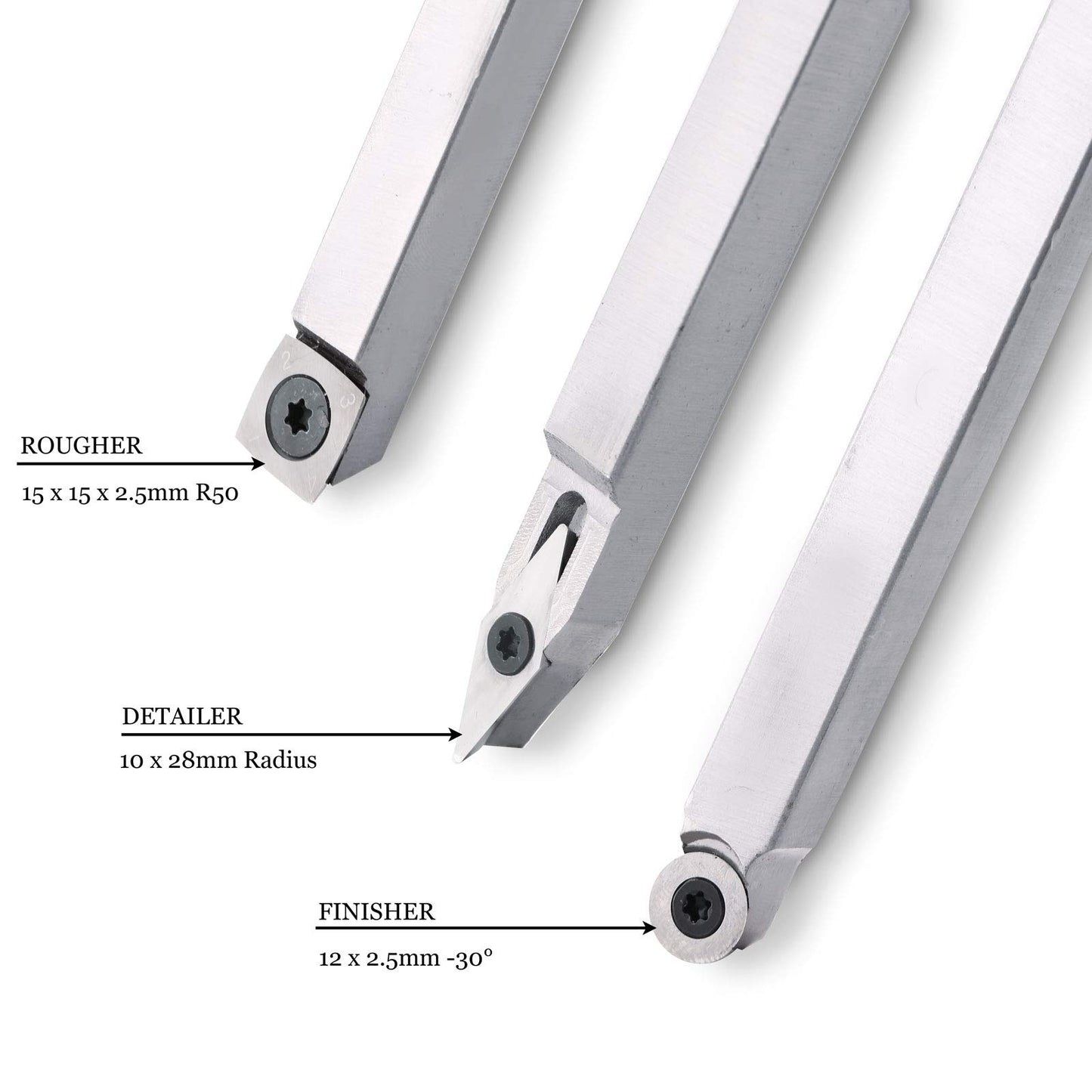 Woodturning Carbide Lathe Tools, set of 3