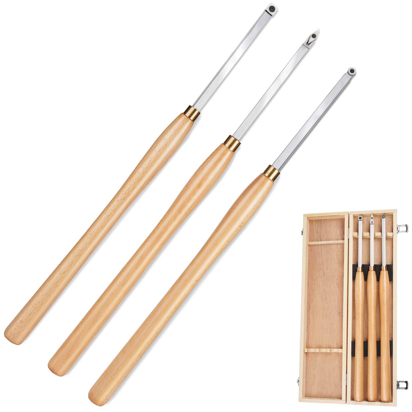 Woodturning Carbide Lathe Tools, set of 3