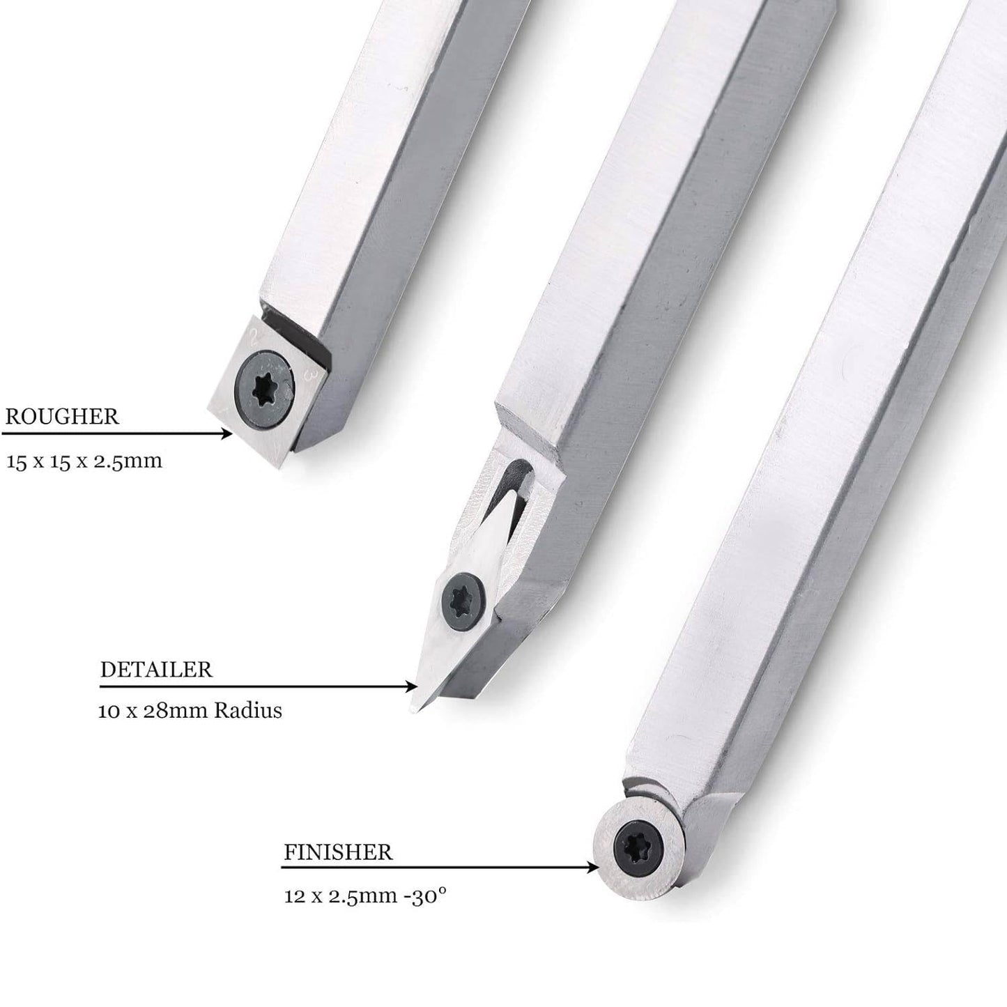 Woodturning Carbide Lathe Tools, set of 3