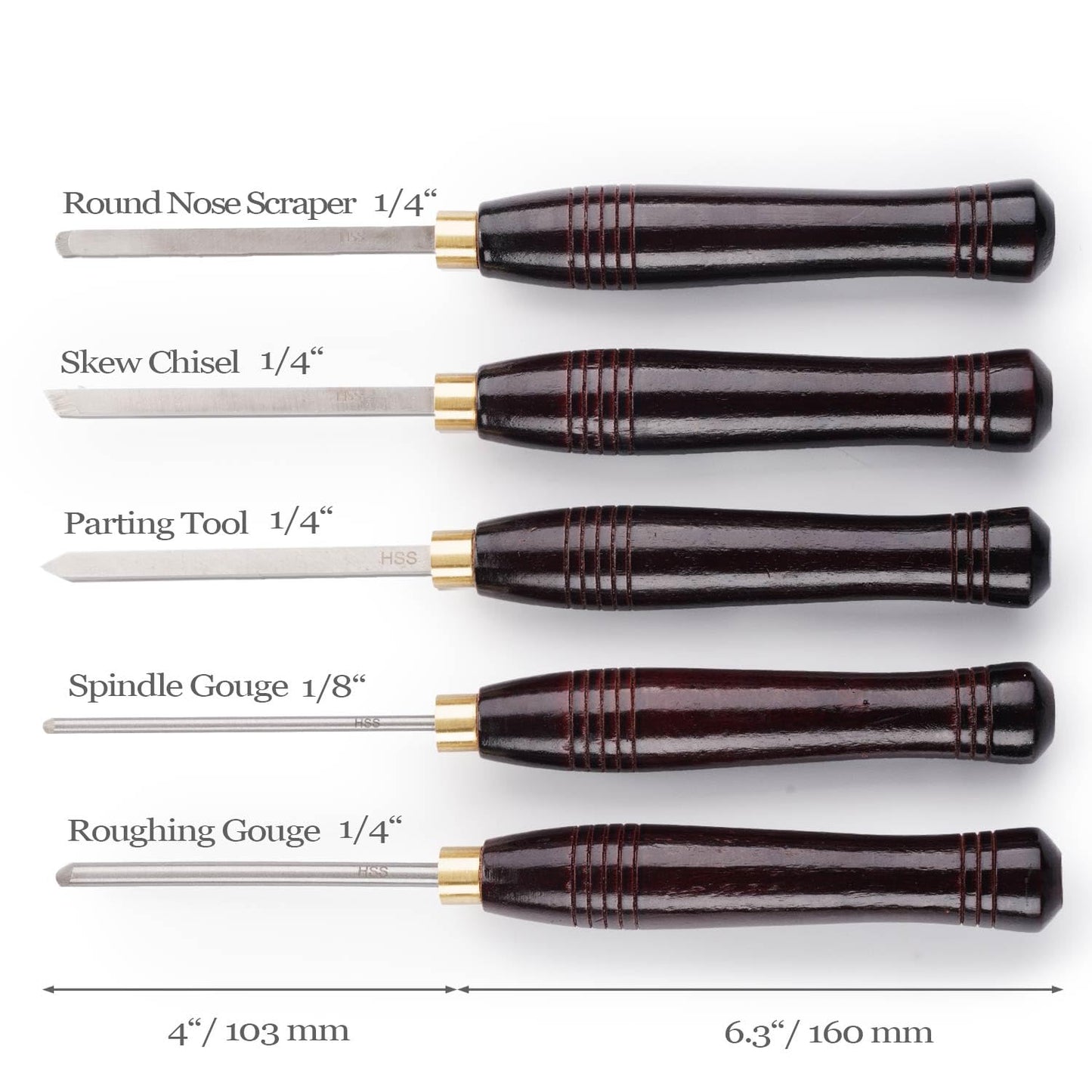 HSS Wood Turning Mini Chisel Set of 5 pcs
