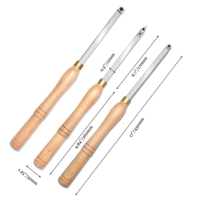 Woodturning Carbide Lathe Tools, set of 3