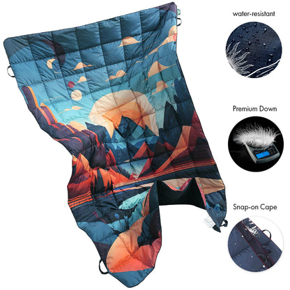 Down Camping Blanket (Mountain Sunset)